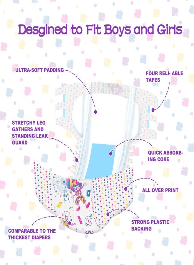 Aimisin Adult Printed Diapers,XX-Large-Uncle Clown, 7 Pieces for Men and Women - Leak Protection Heavy Absorbency Protection Diapers - Image 2